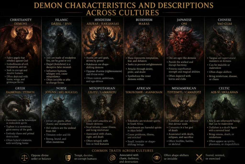 Demon Characteristics and Descriptions Across Cultures