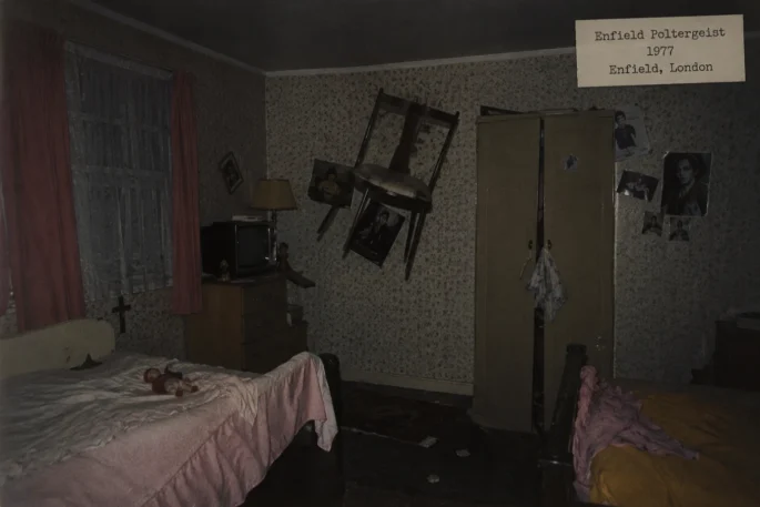 Eerie 1970s haunted bedroom interior - Enfield Poltergeist