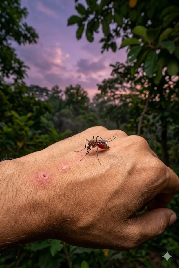 mosqutoe biting in hand